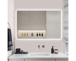 SensaHome Luxe Badkamerspiegel met LED Verlichting - Dimbaar - Wandspiegel - Badkamer/Make-up spiegel - 60 x 80 CM