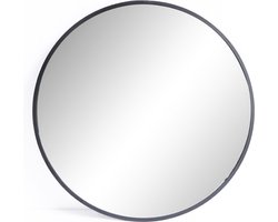 SensaHome - Moderne Design Wandspiegel - Ronde Spiegel - Krasvrij - Zwart - 50 cm