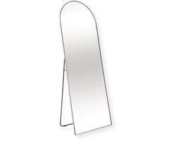 SensaHome Passpiegel - Minimalistische Design Wandspiegel - Staande Spiegel met Metalen Rand - Taupe - 160x60x4 CM