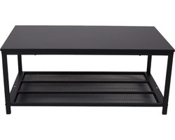 SensaHome - Salontafel Rechthoek - Antieke Houten Theetafel - 106x60x45 cm - 13.5 kg - Zwart