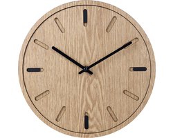 SensaHome Wandklok Bogota - Moderne Ronde Klok - Scandinavisch Design met Hout - Ø30cm - Beige