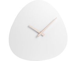 SensaHome Wandklok Lima - Japandi Stijl Design Klok - Moderne Organische Vorm Betonlook - Ø30cm - Wit