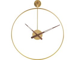SensaHome Wandklok Rio - Luxe Klok Industrieel Design - Grote Wandklok van Metaal - Ø50cm - Goud