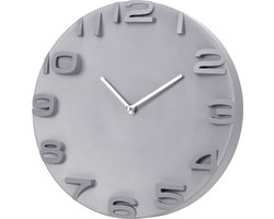 SensaHome Wandklok Santiago - Moderne Ronde Klok met Cijfers - Ø30cm - Grijs
