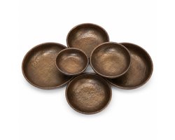 SENSE, Aluminium Decoratieve Schaal – Sieradenschaal met Meerdere Schaaltjes – Meerlaags Design – Vintage Bron