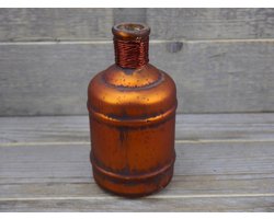 SENSE Decoratieve fles vaas met opdruk - Vintage stijl vaas - Vaas koper antiek - *** 2 STUKS***