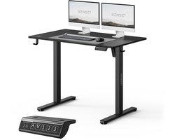 SENSE7 NOJO LIGHT - Elektrisch Verstelbaar Bureau - 100x60 cm - Geheugenfunctie - Zit Sta Bureau - Computertafel - Zwart
