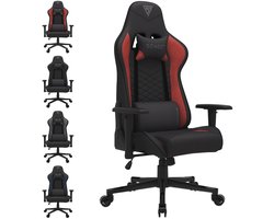 SENSE7 Spellcaster - Gamingstoel - Belastbaar tot 150 kg - Ademend Materiaal & Lendenkussen - Bureaustoel - Ergonomische Stoel - Max. 185 cm - Zwart en rood