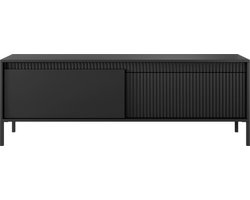 SENSO TV-meubel - TV met planken - 154 cm - zwart met metalen poten en PUSH TO OPEN functie