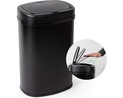Sensor Prullenbak - 50L - Soft Close - Vingerprint vrij - Hygiënische Keuze - Zwart