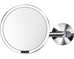 Sensor Spiegel, met Wandbevestiging, 20 cm, Oplaadbaar, Zilver - Simplehuman