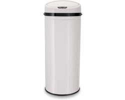 Sensor Touchless Afvalemmer Elektrisch - Infrarood Bewegingssensor - Behuizing van Roestvrij Staal - 42 Liter - INOX Wit vuilnisbak 60 liter