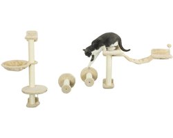 Sensova Katten Klimwand - Wand Krabpaal Met Hangmat En Klimplatforms - Beschermt Meubels En Muren, Stimuleert Natuurlijk Krabgedrag En Biedt Ruimtebesparende Speel- En Rustplek Voor Binnenkatten