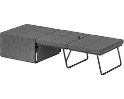 Sensova - Logeerbed - Opklapbed 1 Persoons - Compact Vouwbed met 8 cm Schuimmatras - Stevig Metalen Frame - Ruimtebesparend - Inklapbaar Bed voor Gasten, Logees en Kleine Ruimtes - Ideaal als Snel en Comfortabel Opklapbed Grijs
