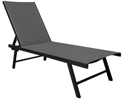 Sentosa Phifer® & Aluminum Sun Lounger - Black Chrome