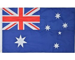 Senvi Printwear - Flag Australia- Grote Australië vlag - Gemaakt Van 100% Polyester - UV & Weerbestendig - Met Versterkte Mastrand - Messing Ogen - 90x150 CM - Fair Working Conditions