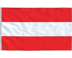 Senvi Printwear - Flag Austria - Grote Oostenrijk vlag - Gemaakt Van 100% Polyester - UV & Weerbestendig - Met Versterkte Mastrand - Messing Ogen - 90x150 CM - Fair Working Conditions
