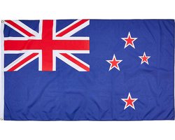Senvi Printwear - Flag  New Zealand -  New Zealand vlag - Gemaakt Van 100% Polyester - UV & Weerbestendig - Met Versterkte Mastrand - Messing Ogen - 90x150 CM - Fair Working Conditions