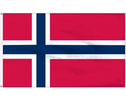 Senvi Printwear - Flag Norway- Grote Noorwegen vlag - Gemaakt Van 100% Polyester - UV & Weerbestendig - Met Versterkte Mastrand - Messing Ogen - 90x150 CM - Fair Working Conditions