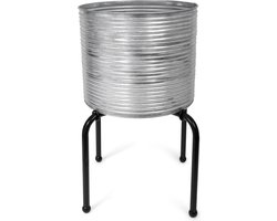SENZA Bloemvat Zilver ook te gebruiken als bijzettafeltje 51,5 x 39 x 39 cm