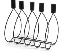 SENZA Diner Kandelaar - 5 Kaarshouders- Zwart