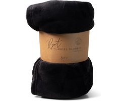 SENZA Flanel Plaid - Woondeken - 200 x 150 cm - RPET - Zwart