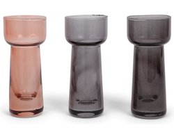 SENZA Theelicht & Bloemenvazen Terra - Set van 3