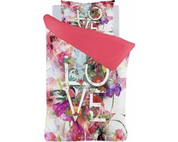 Senzai Love Dekbedovertrek - Eenpersoons - 140x200/220 cm - Fuchsia