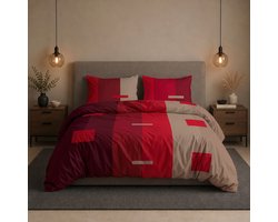 SENZATIONE 100% Katoen Percaline Dekbedovertrek 140x200/220-1x60x70 cm STEFANO ROOD