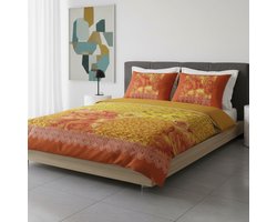 SENZATIONE 100% Katoen Percaline Dekbedovertrek 240x200/220-2x60x70 cm CARLIJN ORANGE