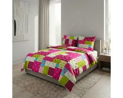 SENZATIONE 100% Katoen Percaline Dekbedovertrek 240x200/220-2x60x70 cm LINDA ROOD