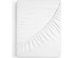 Senzatione katoen satijn Hoeslaken wit - 120x200+30
