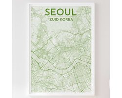 Seoul stadsposter, je favoriete plek als muurposter, kaart van je stad, gepersonaliseerd aandenken aan Seoul – Kleur: – 50x70 cm – Stijl: Headline