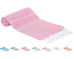 SEPET Hamamdoek Zultanite - Lichtroze - 300g - XXL 100 x 200 cm - Groot - Zacht - Licht - Zandvrij - Sneldrogend - %100 Katoen - Pestemal | Stranddoek | Saunadoek | Fouta