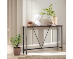 SERALUXE - Haltafel - Wandtafel - Dressoir - Consoletafel - Vintage Bruin - 120 x 23 x 75 cm (L x B x H) - Consoletafel - Bijzettafel - Side tafel - Hout Top- Industrieel Wandtafel Metal Tafelpoot - Bruin