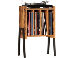 SERALUXE, LP Opbergsysteem - Vintage bruin - 45 x 32 x 66 cm (L x B x H) - Vinyl Opbergsysteem - LP Houder - Platenrek - Platenkast -Vinyl Rek - Platenspelermeubel - Platenspeler Tafel - LP Opbergrek - Platenspeler - LP Rek - Platenstandaard - Platen