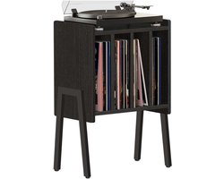SERALUXE, LP Opbergsysteem - Zwart - 45 x 32 x 66 cm (L x B x H) - Vinyl Opbergsysteem - LP Houder - Platenrek - Platenkast -Vinyl Rek - Platenspelermeubel - Platenspeler Tafel - LP Opbergrek - Platenspeler - LP Rek - Platenstandaard - Platenhouder