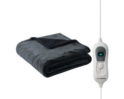 Seranova Elektrische Deken - 160x120 cm - 1 persoons Warmtedeken - Dubbelzijdig Fleece - Knuffeldeken - Grijs