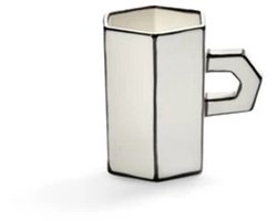 Serax Annebet Philips Carte Blanche dubbele espresso kop 95ml D5.8cm H7.7cm wit / zwart (set van 2)