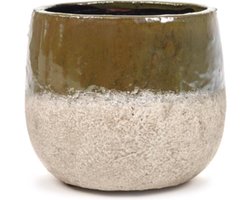 Serax Bloempot  Dip Groen-Beige L 15 cm B 15 cm H 13 cm