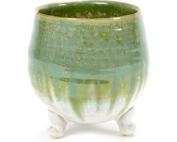 Serax - Bloempot - Sierpot - Crème - Olijf groen - Groen - Ø 18.5 ↨ 16.5 - Binnenmaat Ø 12 ↨ 13.5