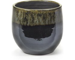 Serax Bloempot-Sierpot Duo Zwart-Groen D 14 cm   H 13 cm