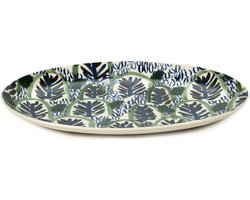 Serax by Bela Silva Japanese Kimonos Schaal 1 Ovaal Blauw-Groen B 40 cm L 29 cm H 3.5 cm