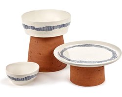 Serax Feast By Ottolenghi Kom Ø18 White Swirl Stripes Blue