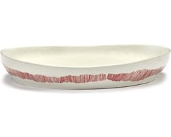 Serax Feast By Ottolenghi Serveerschaal Ø36 White Stripes Red