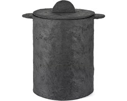 Serax Marie Michielssen Earth wasmand met deksel en linnenzak Papier Maché Earth zwart Diameter 39cm Hoogte 59cm