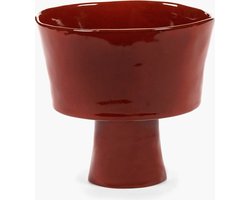 Serax Marie Michielssen La Mère bowl recht op voet H16.5cm D18cm venetian red