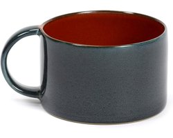 Serax Mok - Koffiebeker Keramiek - Drinken Warme Dranken - Artistieke Mix & Match - Eén Maat - Roest Donkerblauw