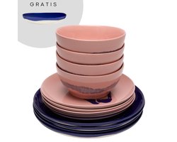 Serax Ottolenghi Feast Serviesset Blauw/Rose (13 delig) 4 personen