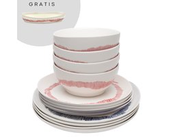 Serax Ottolenghi Feast Serviesset Wit/Blauw/Rood (13 delig) 4 personen